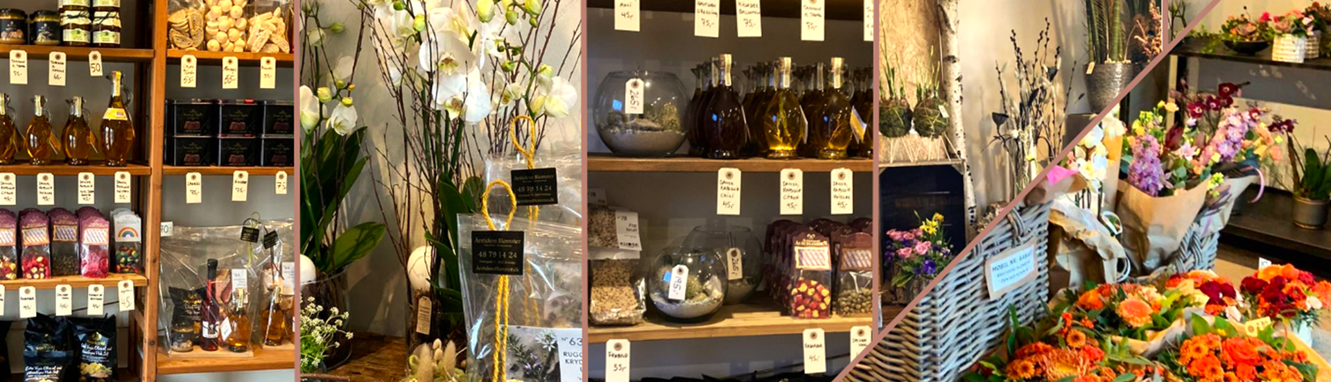 Den ved siden af. Årstidens Blomster's egen 24/7 butik i hjertet af Helsinge. Smukke blomsterbuketter, specialiteter og meget mere