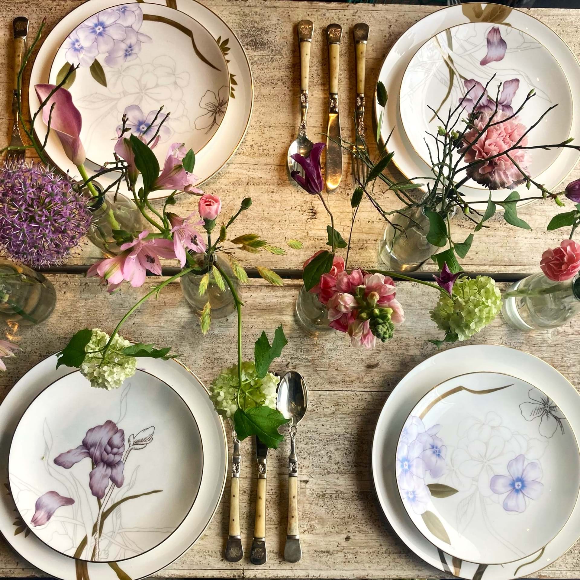 Boho brudebuket med hvid brud